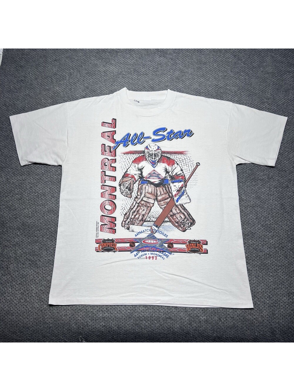 Vintage 1993 Montréal Canadiens All-Star Game T-Shirt XXL Rare Men’s White